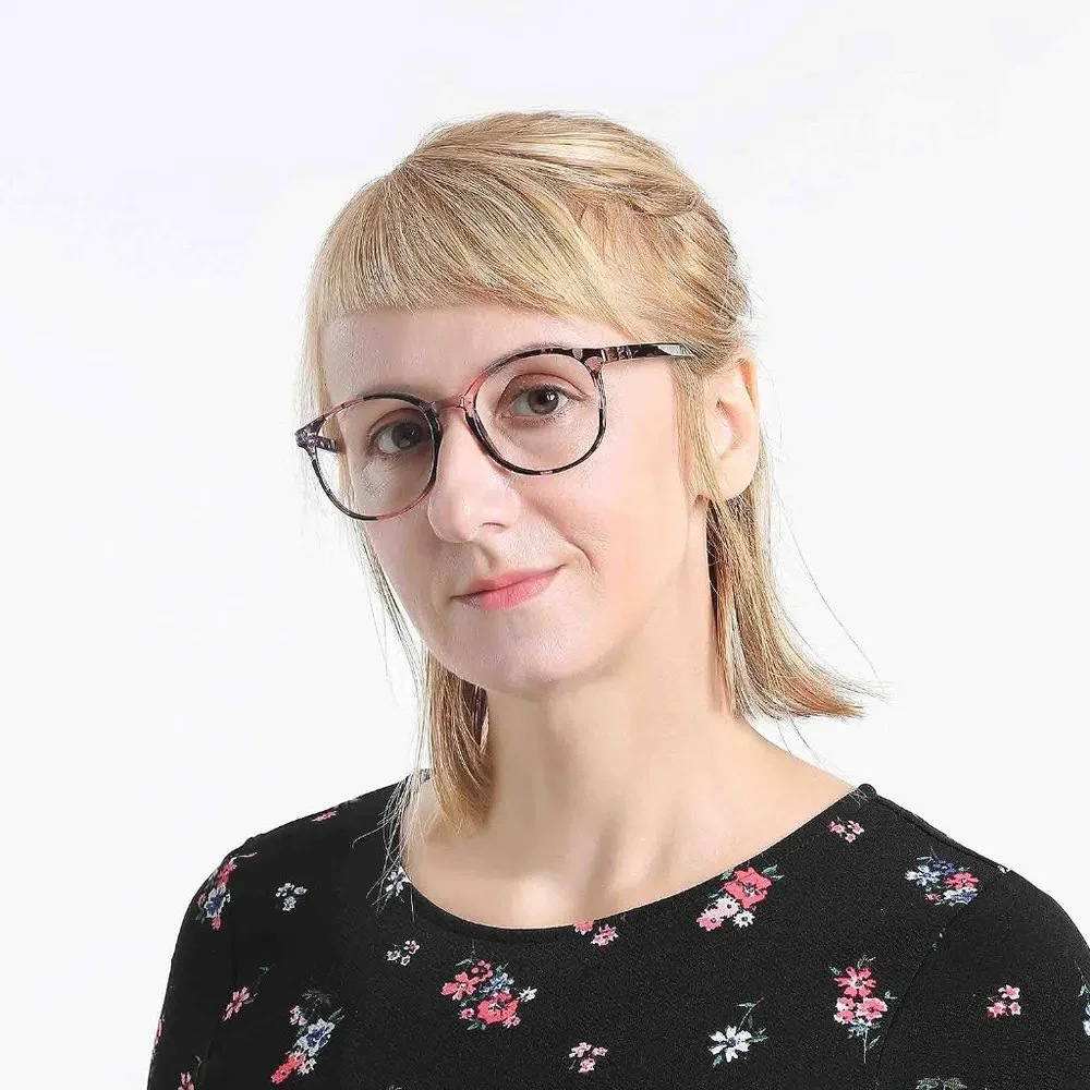 Men Women Floral Blue Light Blocking Glasses